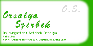 orsolya szirbek business card